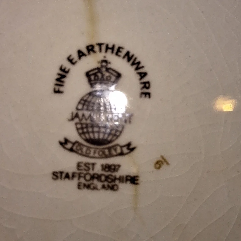 A vintage James Kent Old Foley Staffordshire saucer and plate.